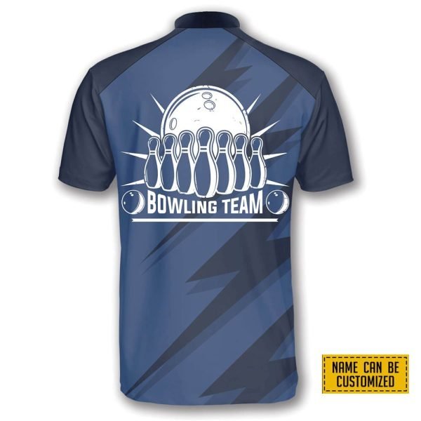 Blue Lightning Bowling Personalized Names And Team Jersey Shirt – Gift For Bowling Enthusiasts