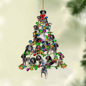 Bluetick Coonhound-Christmas Tree Lights-Two Sided Christmas Plastic…