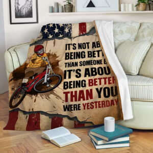 Bmx It's About Being Better Than You Were Yesterday Fleece Throw Blanket - Throw Blankets For Couch - Soft And Cozy Blanket