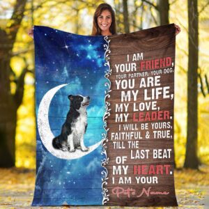 Bolder Collie Is Your Friend  Fleece Throw Blanket - Sherpa Fleece Blanket - Gifts For Dog Lover