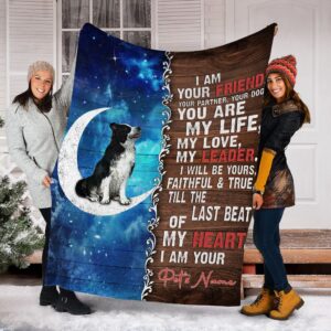 Bolder Collie Is Your Friend  Fleece Throw Blanket - Sherpa Fleece Blanket - Gifts For Dog Lover