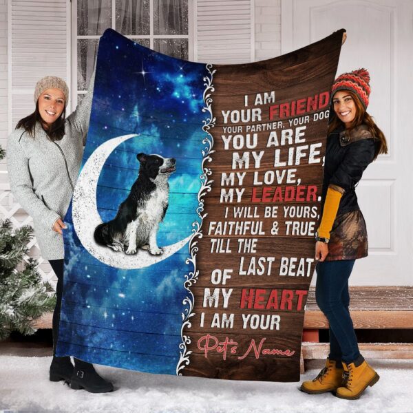 Bolder Collie Is Your Friend  Fleece Throw Blanket – Sherpa Fleece Blanket – Gifts For Dog Lover