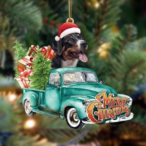 Border Collie-Green Truck Hanging Christmas Plastic Hanging…