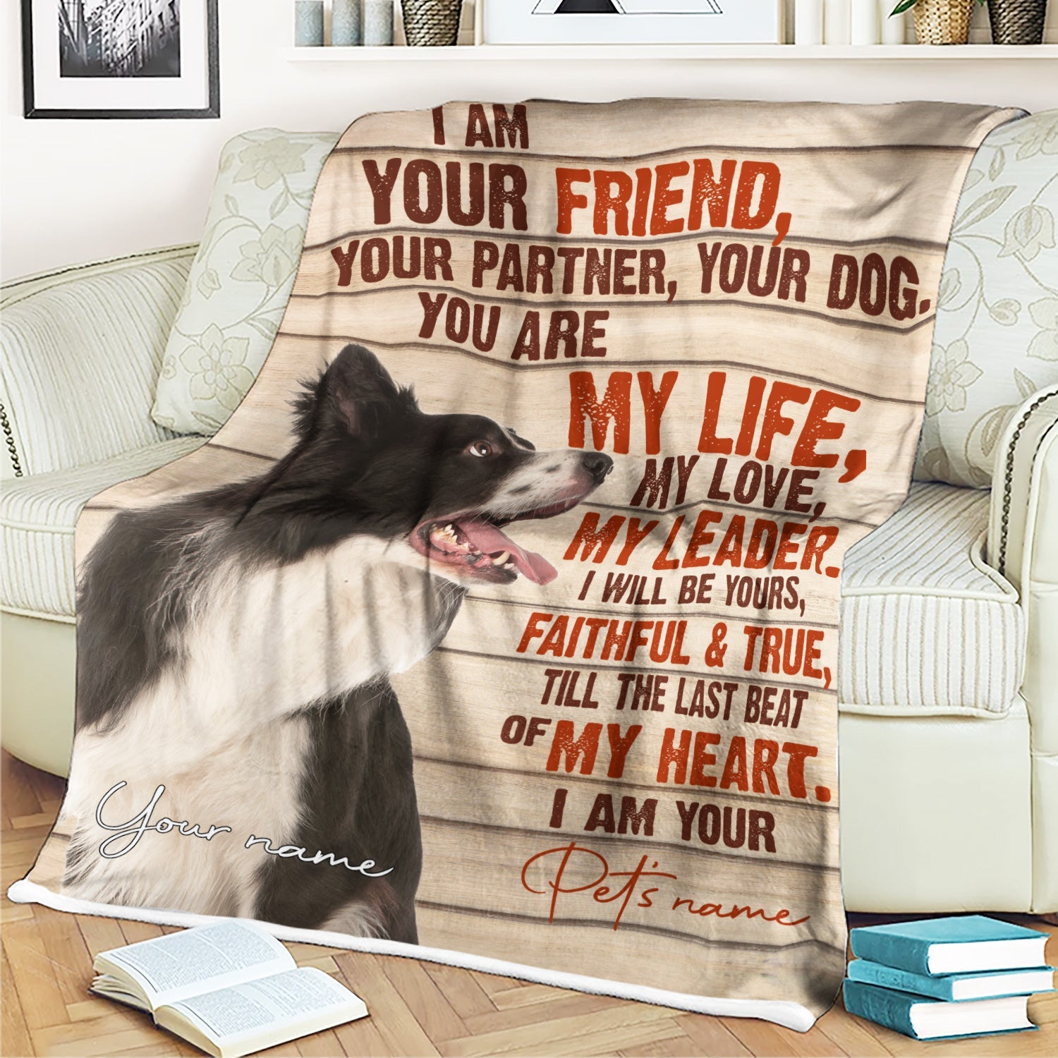 Border Collie – Your Friend Your Partner Blanket – Gift For Dog Loverrs – Memorial Sherpa Blanket, Fleece Blanket