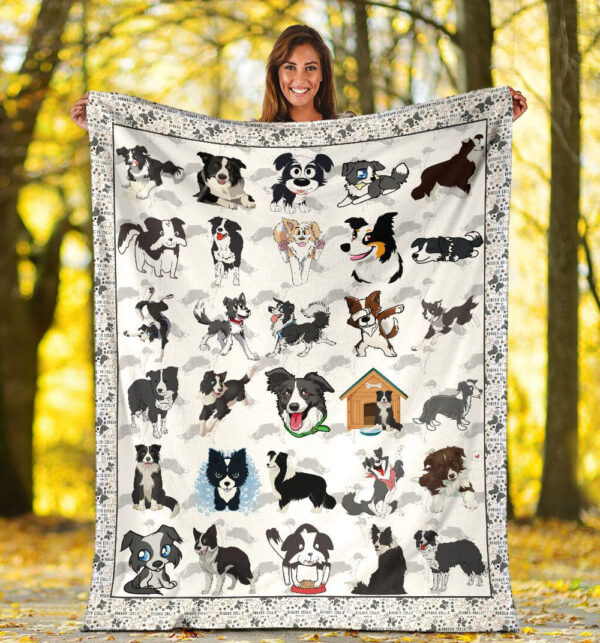 Border Collie Fleece Throw Blanket – Sherpa Fleece Blanket – Gifts For Dog Lover