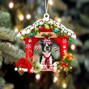 Boston Terrier Christmas House Two Sided Christmas…
