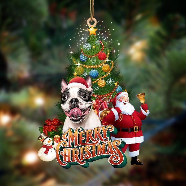 Boston Terrier Christmas Tree&Dog Hanging Christmas Plastic Hanging Ornament – Dog Memorial Gift
