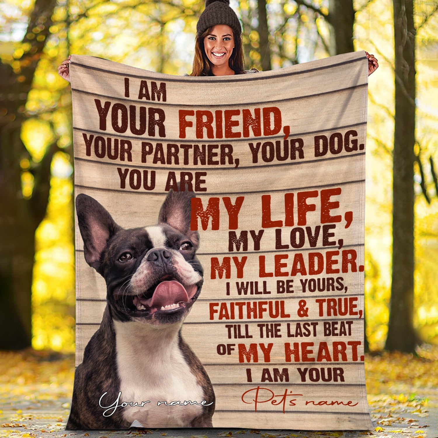 Boston Terrier Fleece Throw Blanket – Pendleton Sherpa Fleece Blanket – Gifts For Dog Lover