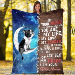 Boston Terrier Is Your Friend  Fleece Throw Blanket - Pendleton Sherpa Fleece Blanket - Gifts For Dog Lover