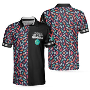 Bowling Ball Pattern I Always Use Three Fingers Polo Shirt - Bowling Men Polo Shirt - Gifts To Get For Your Dad - Father's Day Shirt