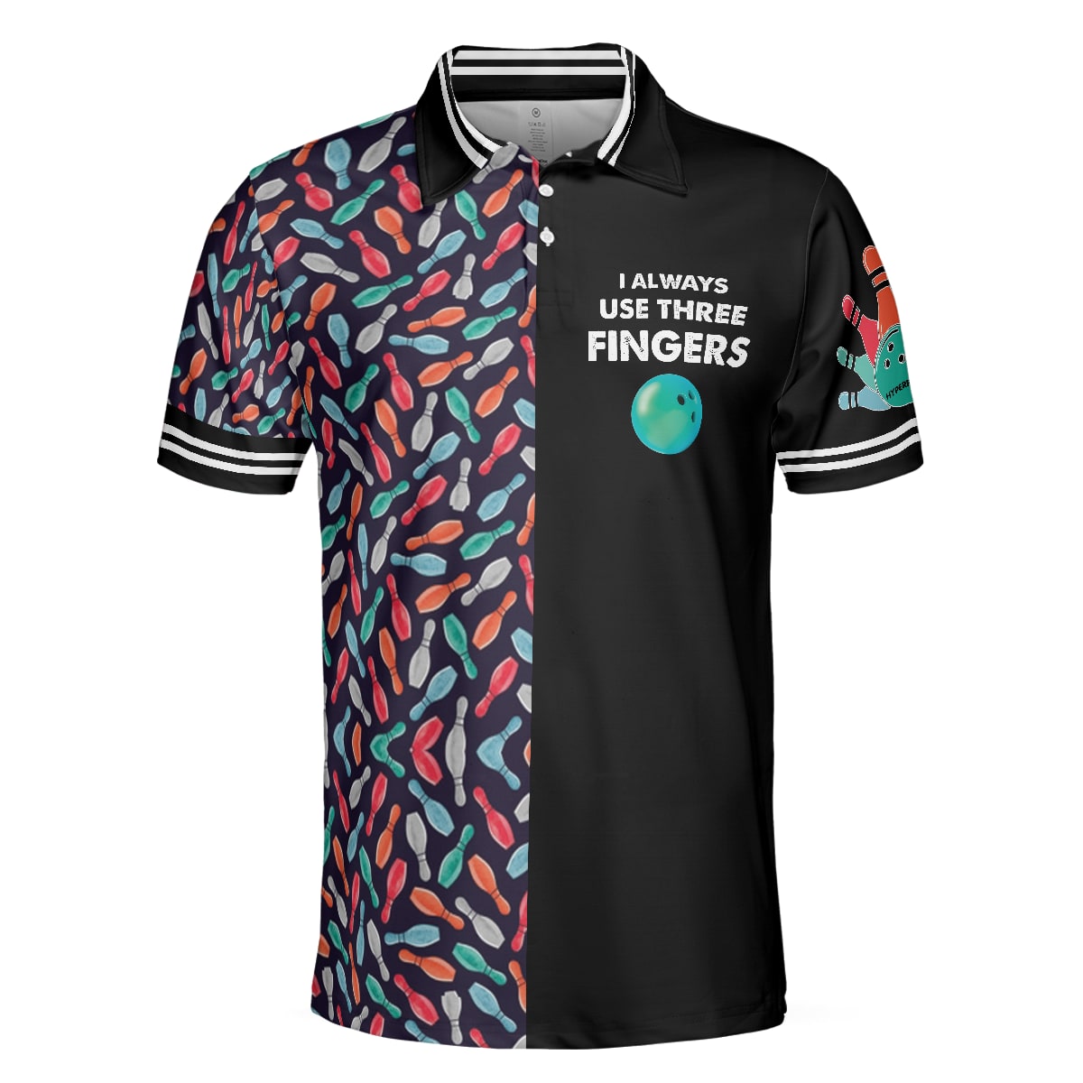 Bowling Ball Pattern I Always Use Three Fingers Polo Shirt – Bowling Men Polo Shirt – Gifts To Get For Your Dad – Father’s Day Shirt