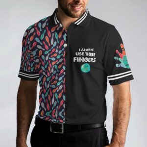 Bowling Ball Pattern I Always Use Three Fingers Polo Shirt - Bowling Men Polo Shirt - Gifts To Get For Your Dad - Father's Day Shirt