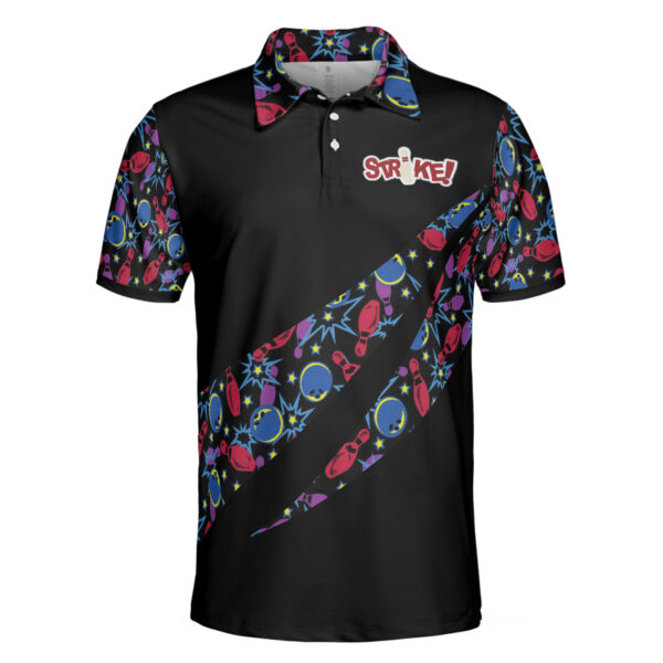 Bowling Ball & Pin Seamless Pattern Polo Shirt – Bowling Men Polo Shirt – Gifts To Get For Your Dad – Father’s Day Shirt