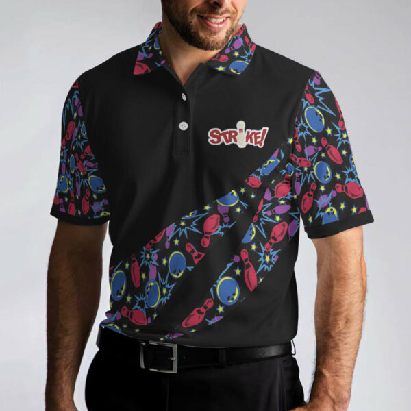 Bowling Ball & Pin Seamless Pattern Polo Shirt – Bowling Men Polo Shirt – Gifts To Get For Your Dad – Father’s Day Shirt
