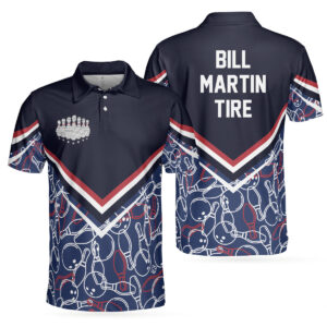 Bowling Bill Martin Tire Seamless Pattern Men Polo Shirt - Bowling Men Polo Shirt - Gifts To Get For Your Dad - Father's Day Shirt