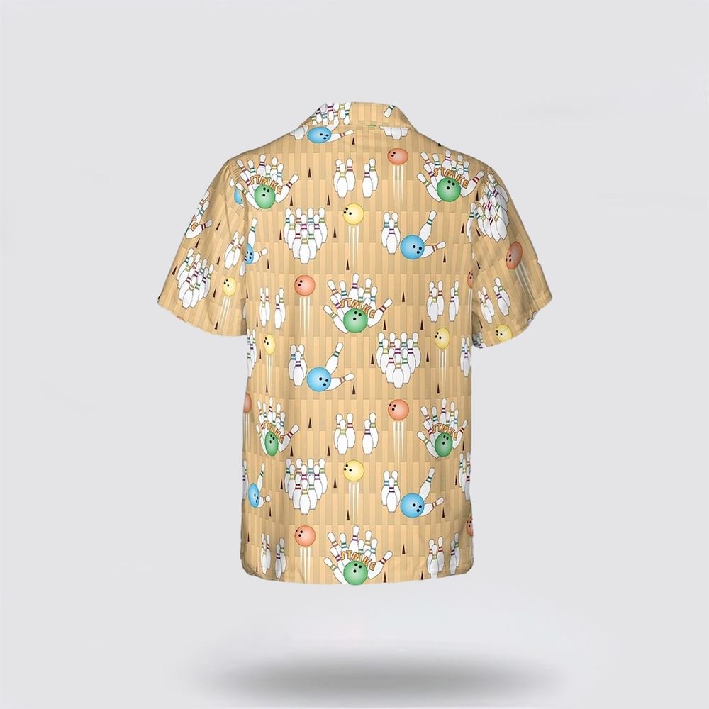 Bowling Blue Green & Yellow Pattern Bowling Hawaiin Shirt – Gift For Bowling Enthusiasts