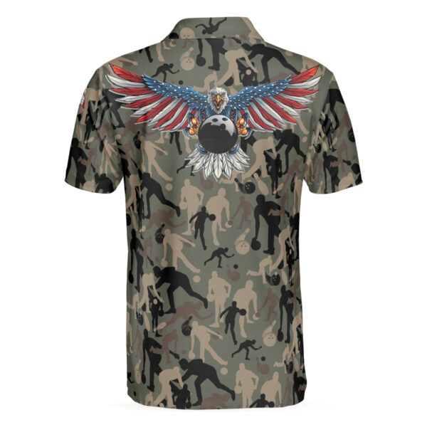 Bowling Camouflage American Eagle Flag Men’s Polo Shirts – Gifts For Young Adults