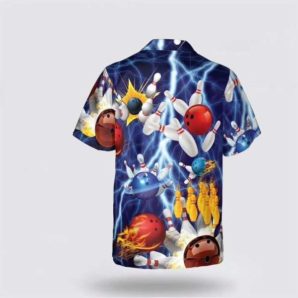 Bowling Fire Light Pattern Bowling Hawaiin Shirt – Gift For Bowling Enthusiasts