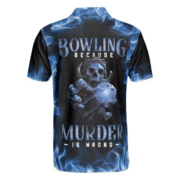 Bowling Murder Scary Skull Halloween Polo Shirt – Gift For Bowling Enthusiasts