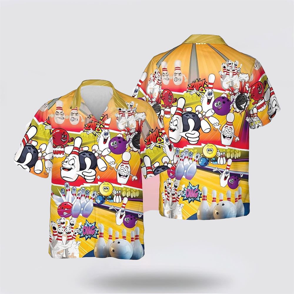 Bowling Pattern Funny Bowling Hawaiin Shirt – Gift For Bowling Enthusiasts