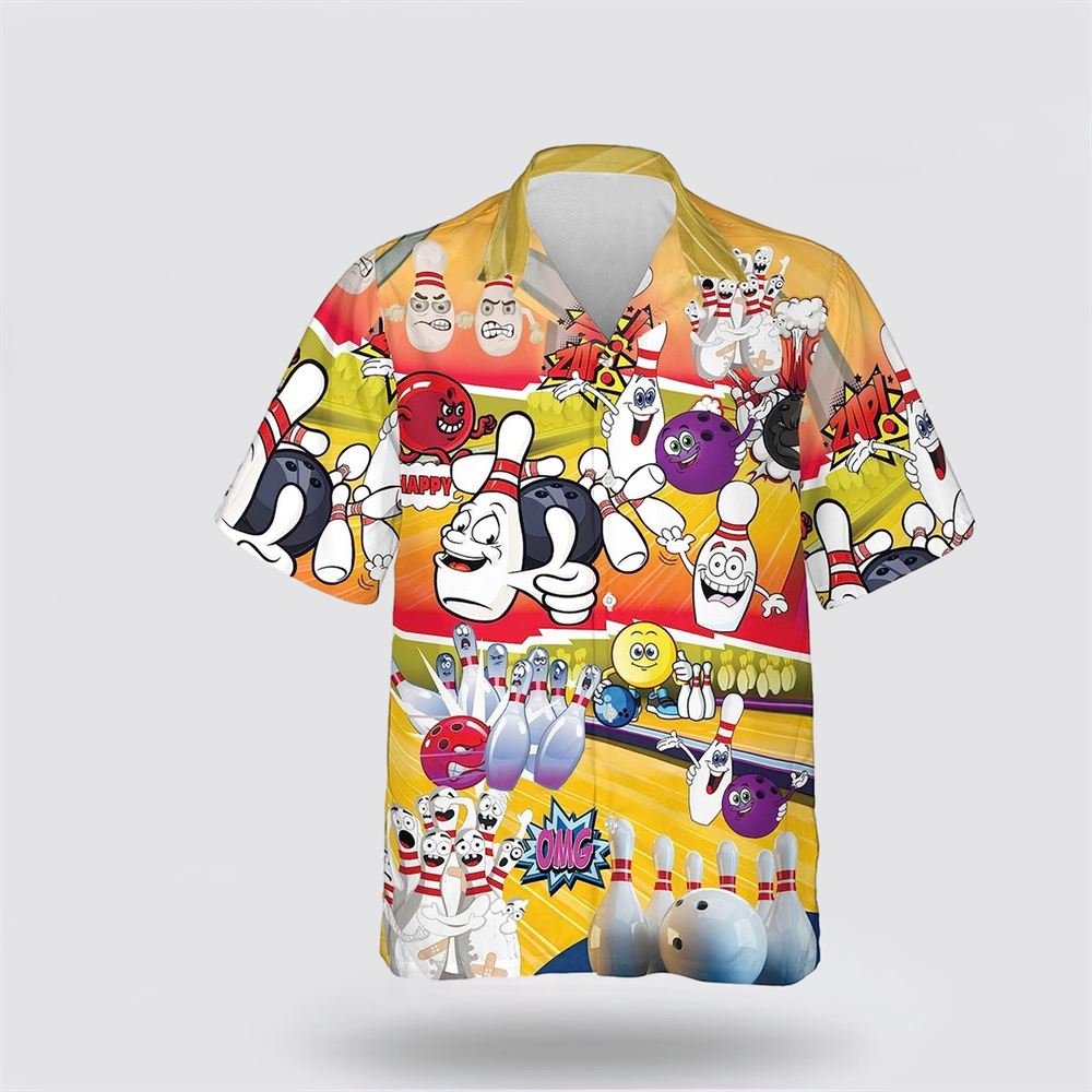 Bowling Pattern Funny Bowling Hawaiin Shirt – Gift For Bowling Enthusiasts