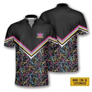 Bowling Pattern In Black Colorful Lines Bowling Personalized Names Jersey Shirt Gift For Bowling Enthusiasts 2 t8edz7.jpg