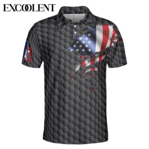 Bowling Pin American Flag Golf Polo Shirt For Men - Gifts For Golfers Men
