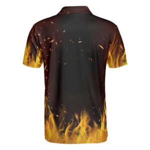 Bowling Pin With Fire Polo Shirt - Bowling Men Polo Shirt - Gifts To Get For Your Dad - Father's Day Shirt