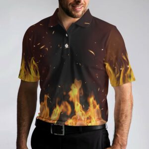 Bowling Pin With Fire Polo Shirt - Bowling Men Polo Shirt - Gifts To Get For Your Dad - Father's Day Shirt