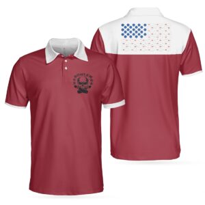 Bowling Skull American Flag Polo Shirt –…