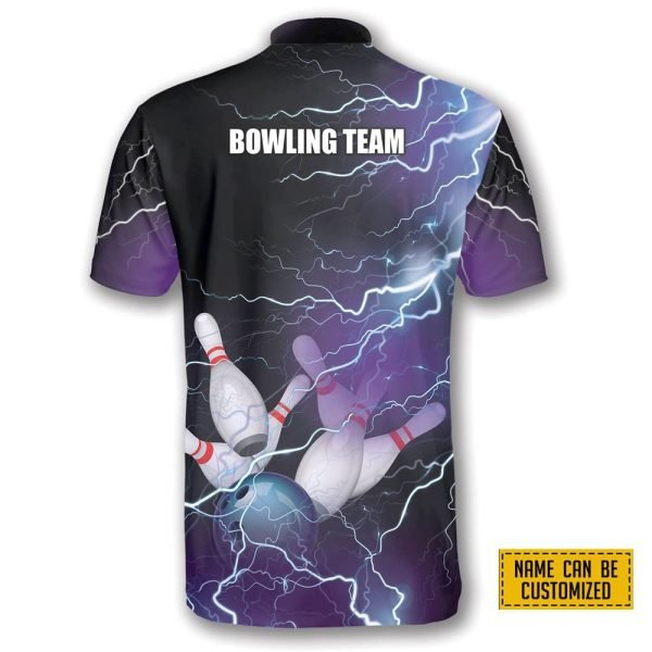 Bowling Strike Thunder Lightning Bowling Personalized Names And Team Jersey Shirt – Gift For Bowling Enthusiasts