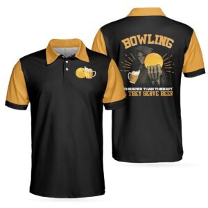 Bowling Therapy Sleeve Men Polo Shirt - Bowling Men Polo Shirt - Gifts To Get For Your Dad - Father's Day Shirt