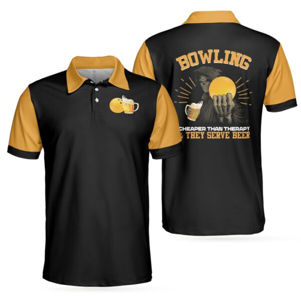 Bowling Therapy Sleeve Men Polo Shirt – Bowling Men Polo Shirt – Gifts To Get For Your Dad – Father’s Day Shirt