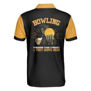 Bowling Therapy Sleeve Men Polo Shirt - Bowling Men Polo Shirt - Gifts To Get For Your Dad - Father's Day Shirt