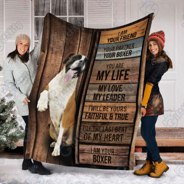 Boxer – I Am Your Friend Blanket – Gift For Dog Loverrs – Memorial Sherpa Blanket, Fleece Blanket