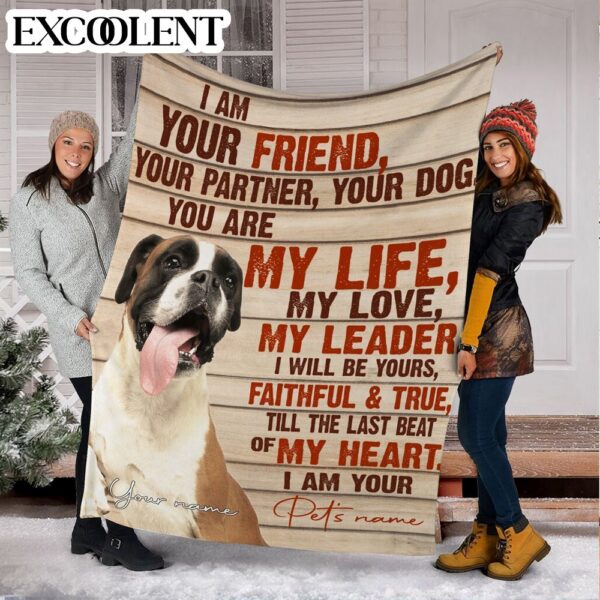 Boxer Fleece Throw Blanket – Pendleton Sherpa Fleece Blanket – Gifts For Dog Lover