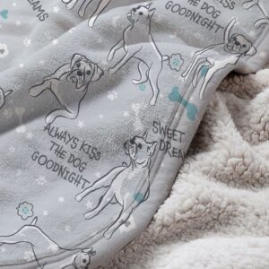 Boxer Sleepy  Fleece Throw Blanket - Pendleton Sherpa Fleece Blanket - Gifts For Dog Lover