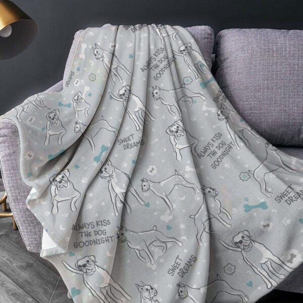 Boxer Sleepy  Fleece Throw Blanket – Pendleton Sherpa Fleece Blanket – Gifts For Dog Lover