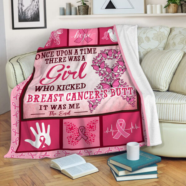 Breast Cancer Once Upon A Time There Was A Girl Fleece Throw Blanket – Sherpa Fleece Blanket – Weighted Blanket To Sleep