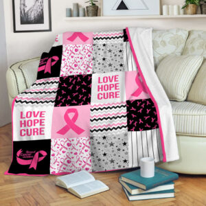 Breast Cancer Shape Pattern Fleece Throw Blanket - Sherpa Fleece Blanket - Weighted Blanket To Sleep