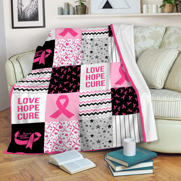 Breast Cancer Shape Pattern Fleece Throw Blanket – Sherpa Fleece Blanket – Weighted Blanket To Sleep