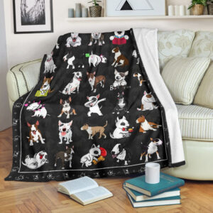 Bull Terrier Fleece Throw Blanket - Pendleton Sherpa Fleece Blanket - Gifts For Dog Lover