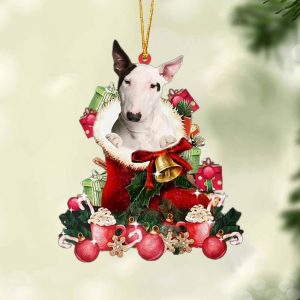 Bull Terrier Red Boot Hanging Christmas Plastic…