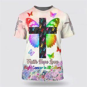 Butterfly Cross Faith Hope Love Fight Cancer…