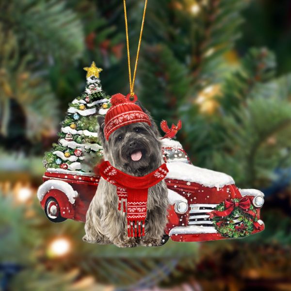 Cairn Terrier Christmas Car Two Sided Christmas Plastic Hanging Ornament – Funny Ornament