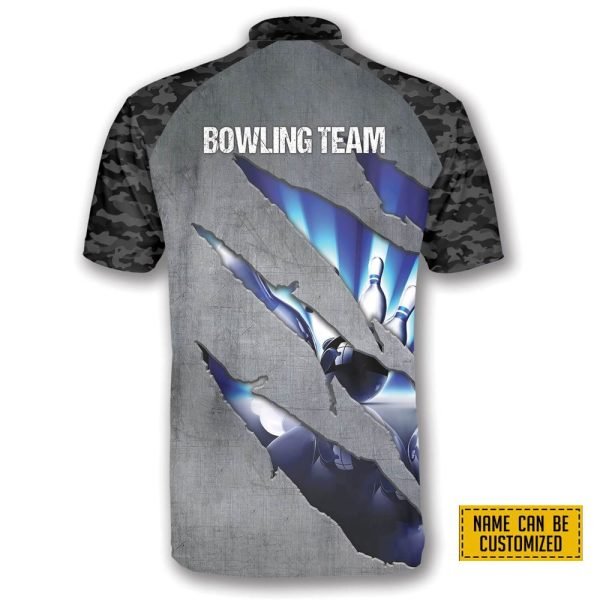 Camo Tiger Scratch Bowling Personalized Names And Team Jersey Shirt – Gift For Bowling Enthusiasts