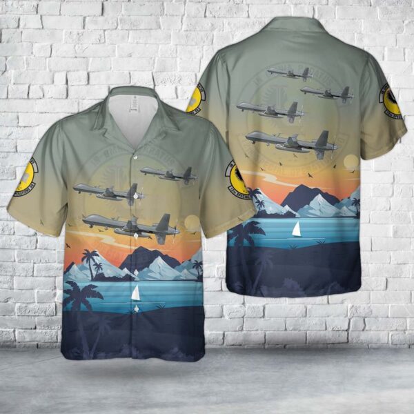 Cannon Air Force Base, New Mexico, Us Air Force Mq-9  Reaper  Dirty Dozen, 27th Sow, 12th Sos Hawaiian Shirt – Mens Hawaiian Shirt – US Air Force Gifts