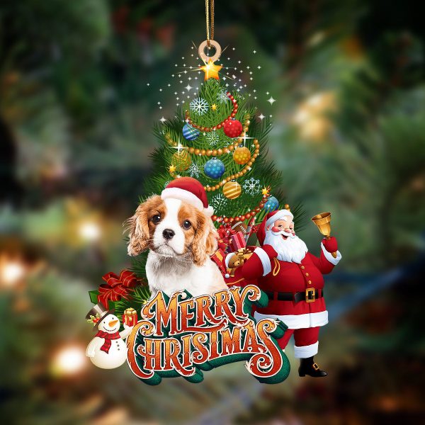 Cavalier King Charles Spaniel Christmas Tree&Dog Hanging Christmas Plastic Hanging Ornament