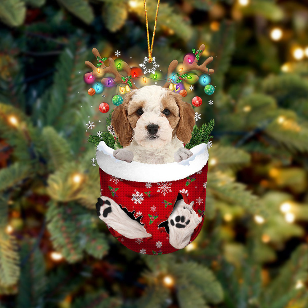 Cavapoo In Snow Pocket Christmas Ornament – Flat Acrylic Dog Ornament – Christmas Gift For Friends Cavapoo In Snow Pocket Christmas Ornament – Flat Acrylic Dog Ornament – Christmas Gift For Friends