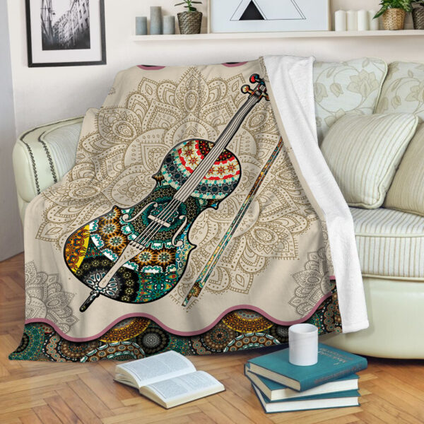 Cello Vintage Mandala Music Bed Blankets – Fleece Throw Blanket – Best Weighted Blanket For Adults